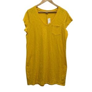 GAP NWT Cotton Short Sleeve Shirt Dress Pale Gold Size Large
